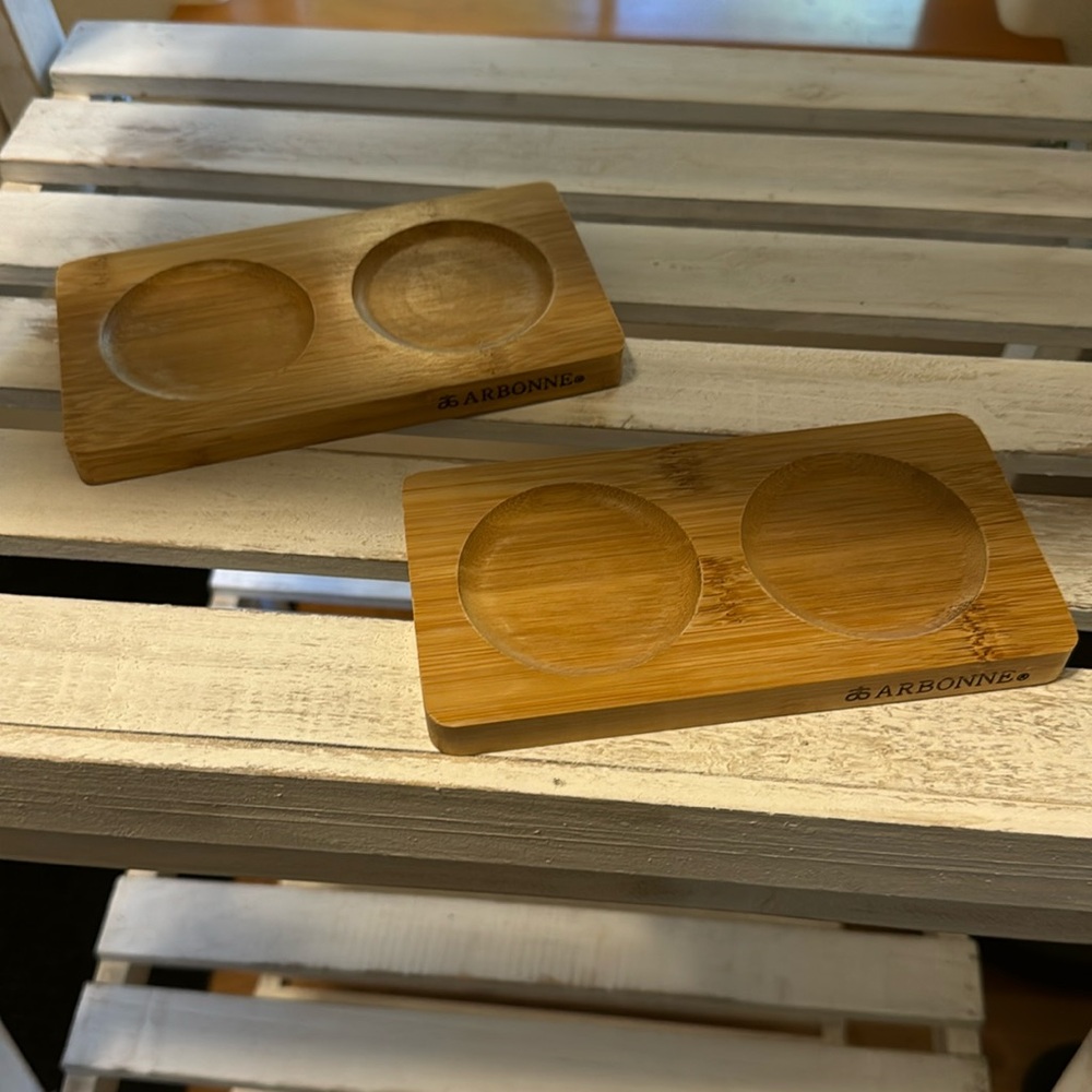 Wood lotion/soap trays bundle of 2